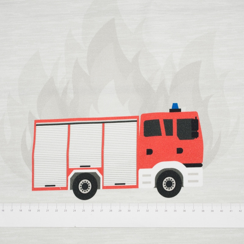 FIRE TRUCK - panel looped knit 