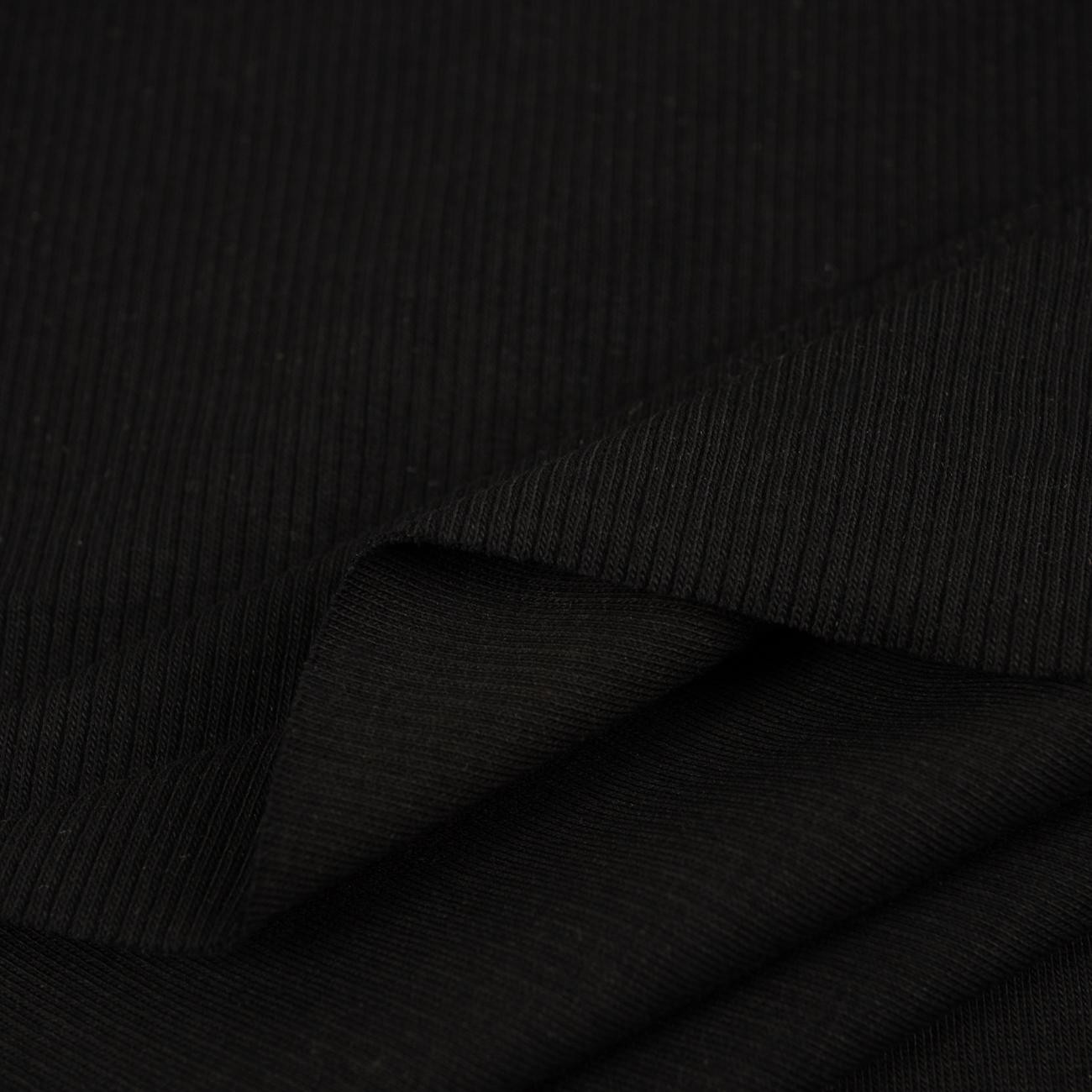 BLACK - Thin ribbed knit