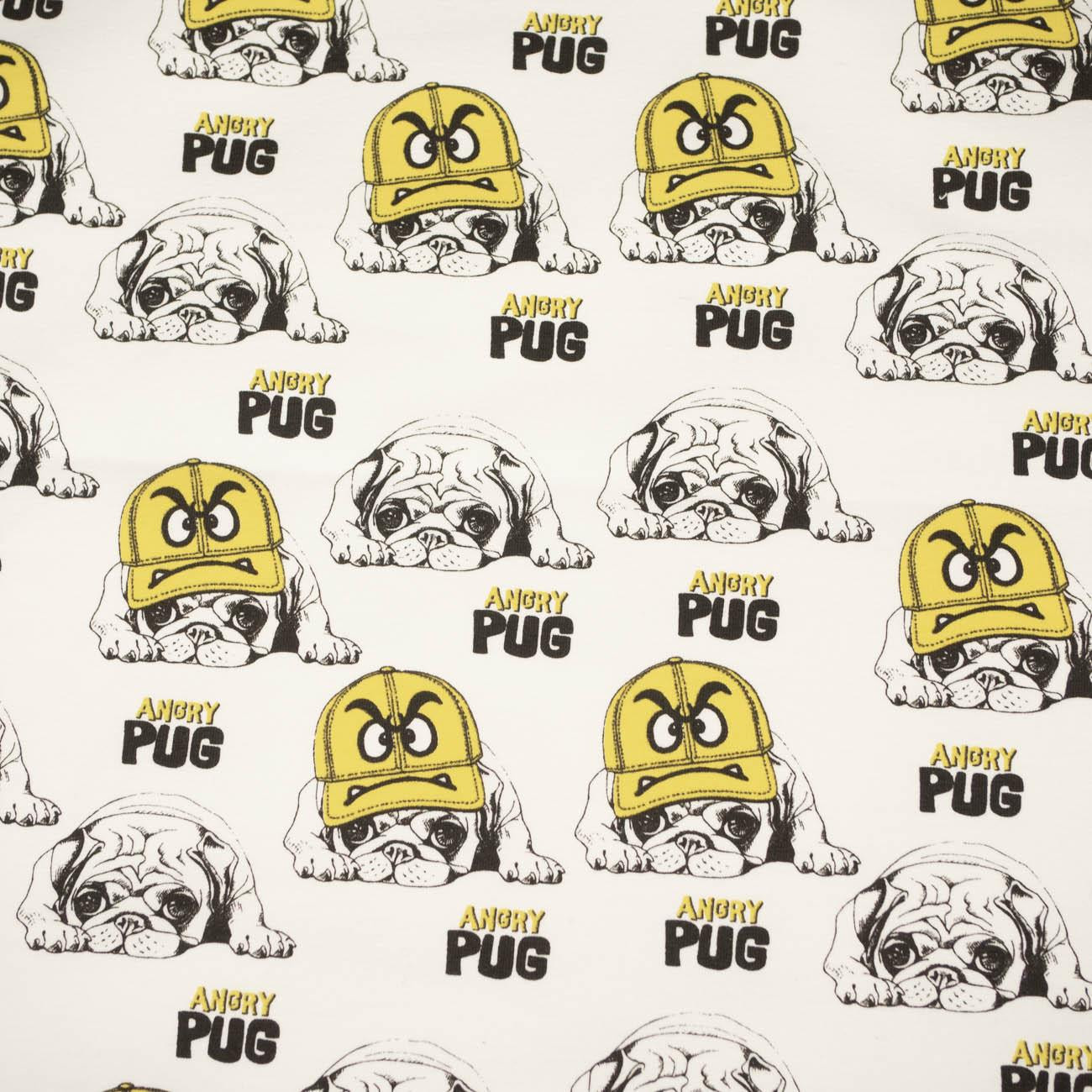 ANGRY PUG - looped knit fabric