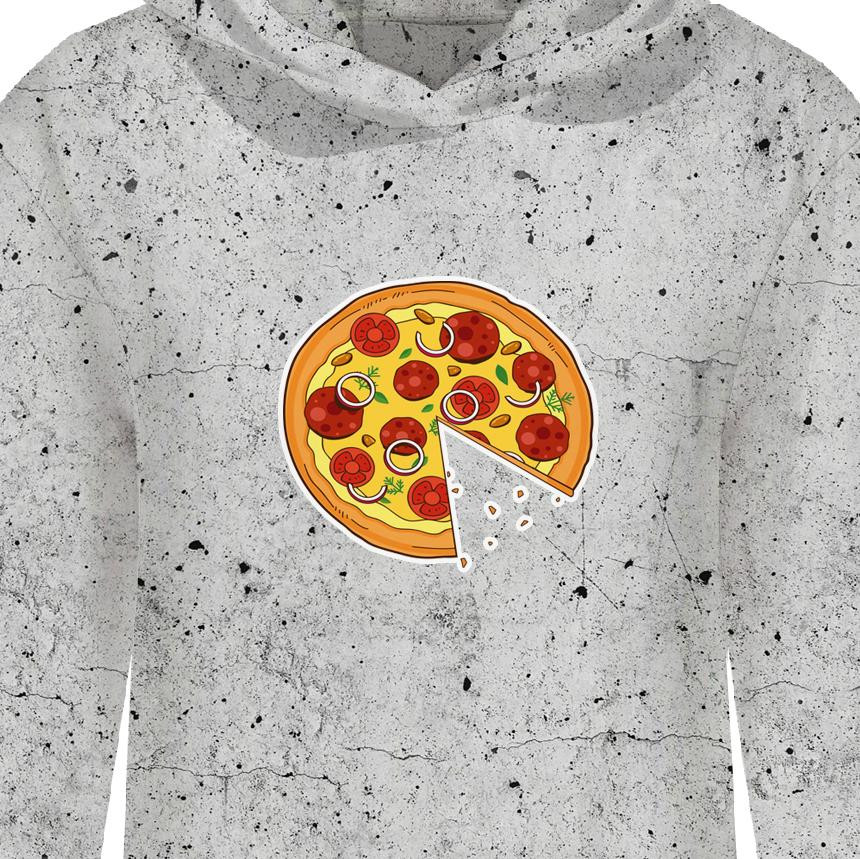 CLASSIC WOMEN’S HOODIE (POLA) - PIZZA - looped knit fabric 