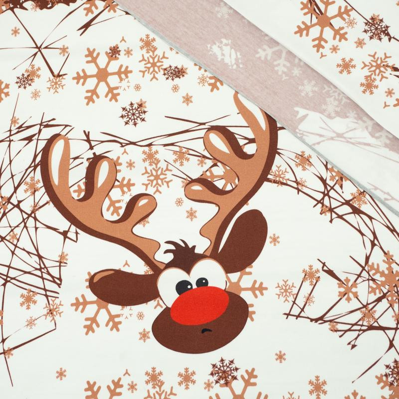 REINDEER / brown M (50cm x 60cm) - panel single jersey TE210