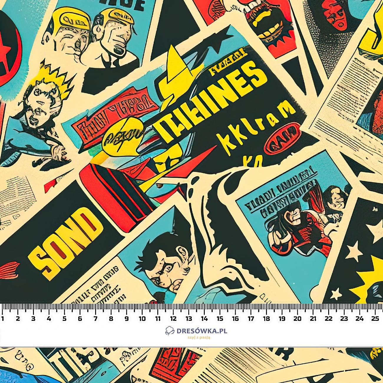 RETRO COMICS PAT.8 - Waterproof woven fabric