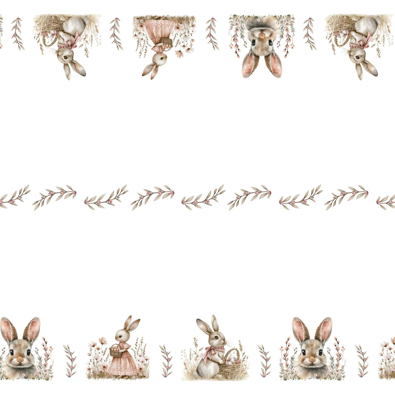 BUNNY FAMILY - Woven Fabric for tablecloths