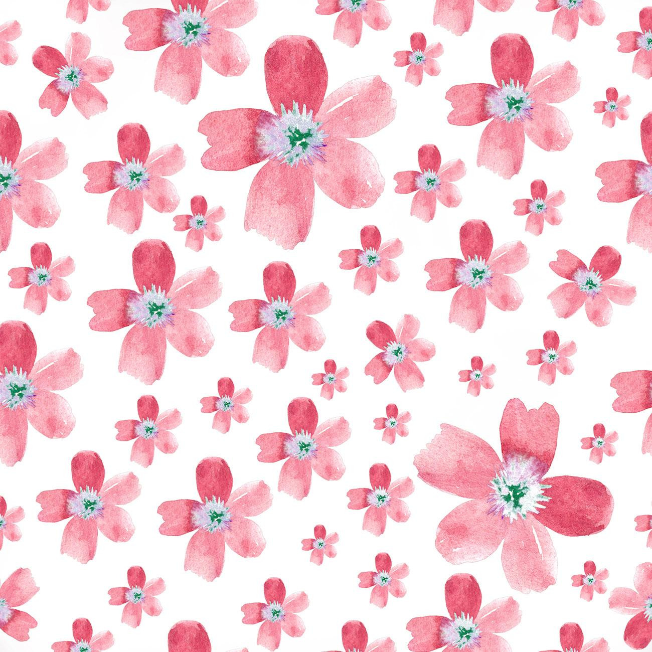 PINK FLOWERS PAT. 5 / white 