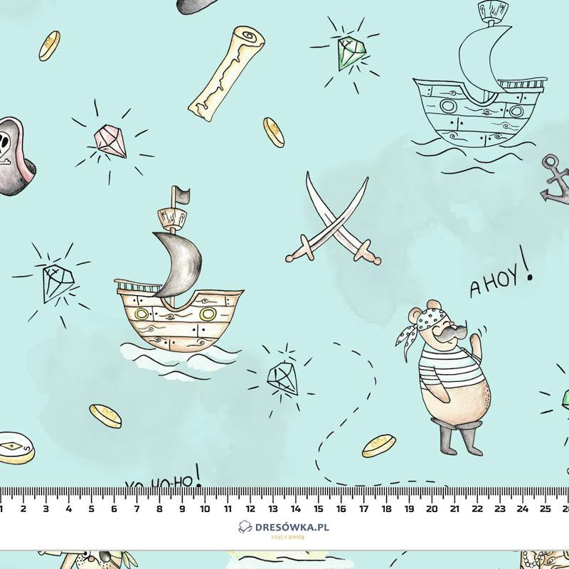 PIRATES part. 2 (AHOY, ADVENTURE!) / light blue - looped knit fabric