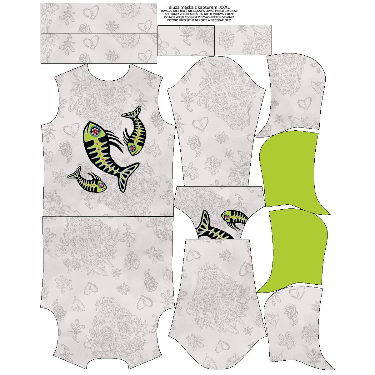 MEN’S HOODIE (COLORADO) - FISH BRUNO (DIA DE LOS MUERTOS) - sewing set 