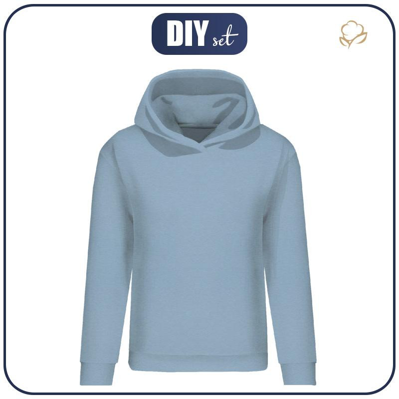 CLASSIC WOMEN’S HOODIE (POLA) - B-06 SERENITY / blue - looped knit fabric