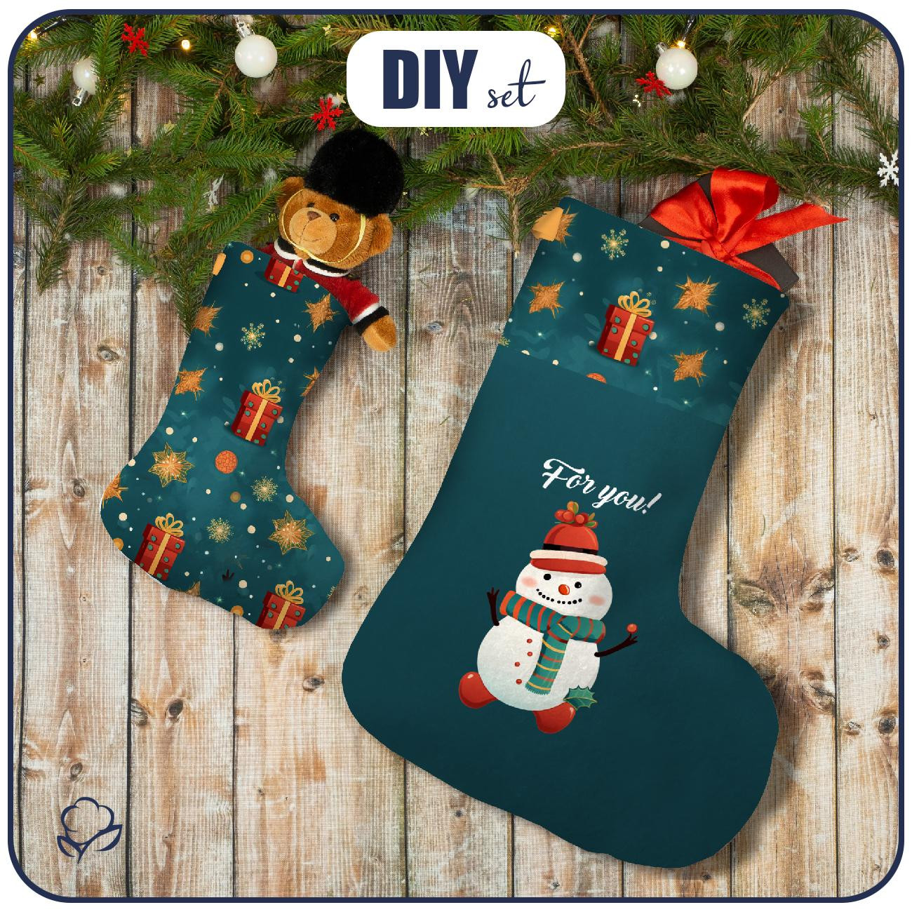 Christmas Stocking Set - SNOWMAN - sewing set