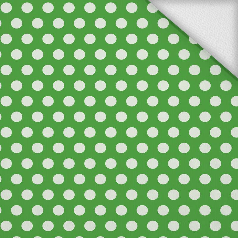 WHITE DOTS / green - looped knit 