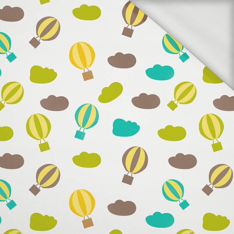 BALLOONS (PASTEL SKY) - looped knit fabric