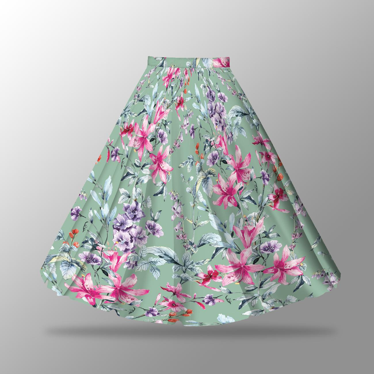 SPRING MEADOW pat. 3 - skirt panel "MAXI" - crepe