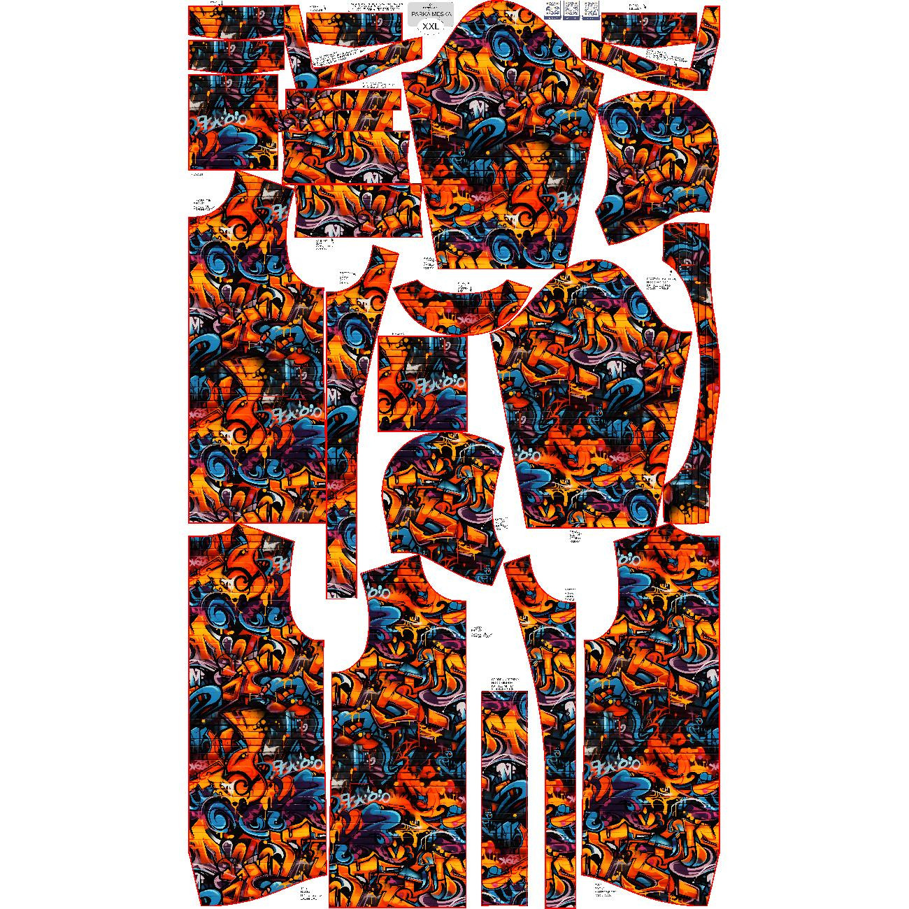 MEN'S PARKA (TOM) - STREET GRAFFITI WZ.1 - sewing set
