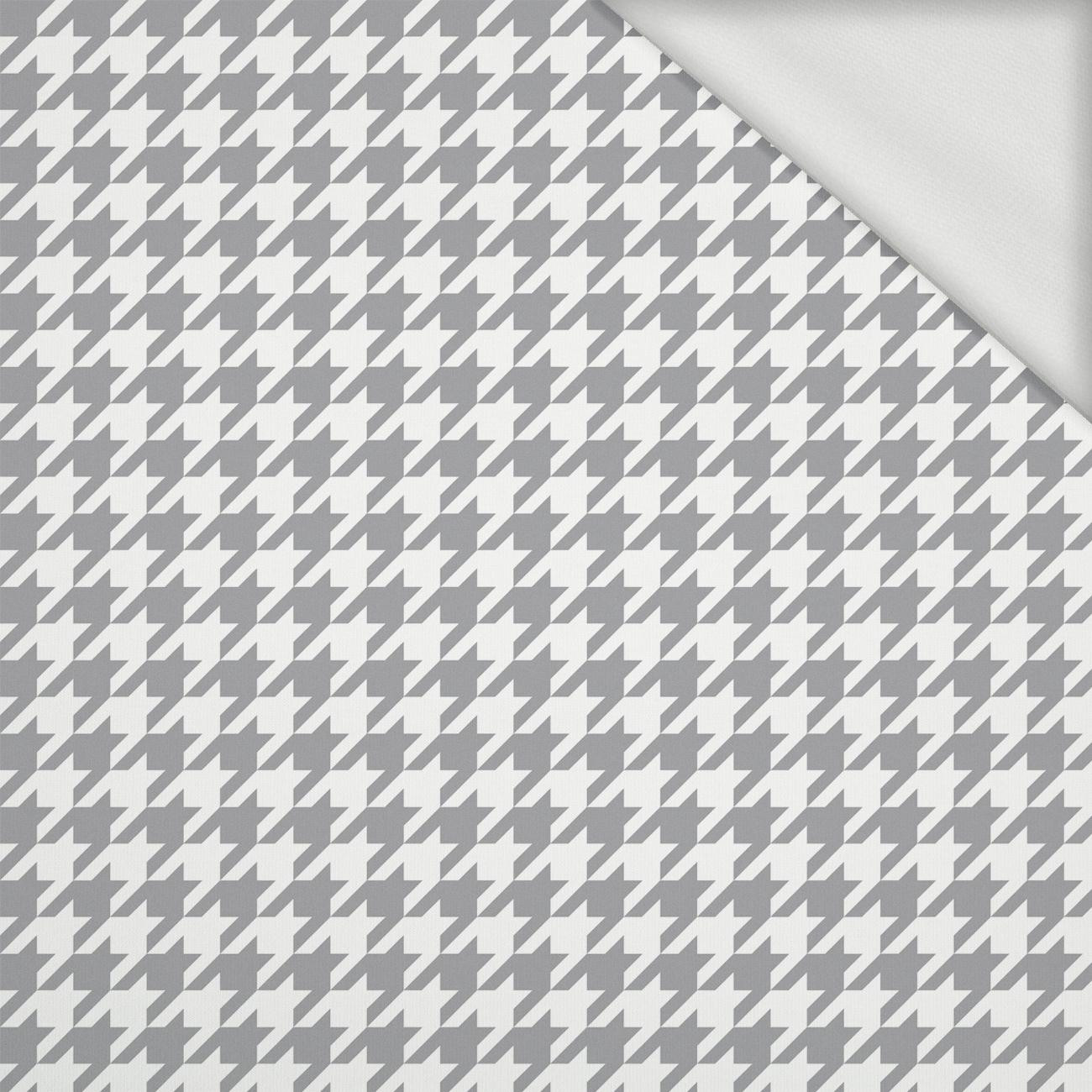 GREY HOUNDSTOOTH / WHITE - looped knit fabric