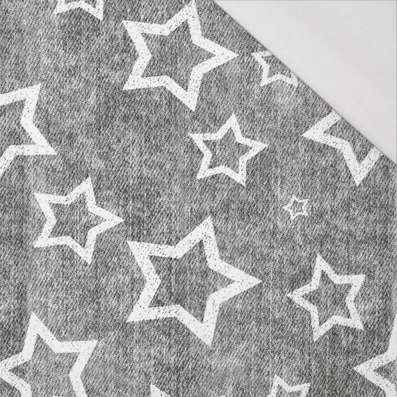 WHITE STARS (CONTOUR) / vinage look jeans grey - single jersey with elastane 