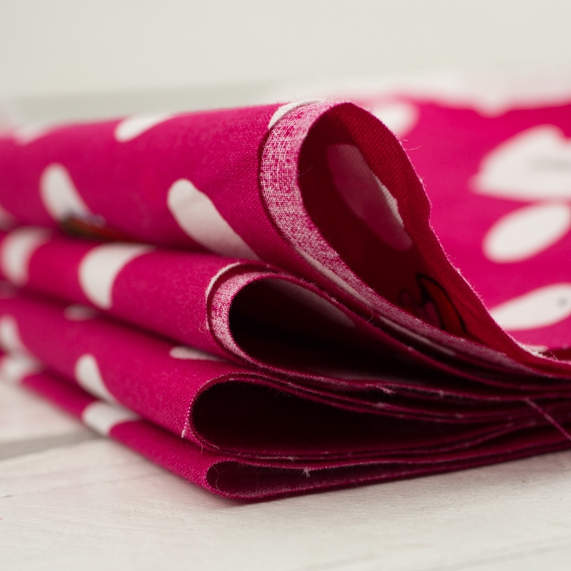 LITTLE RED RIDING HOOD DOTS / fuchsia - Cotton woven fabric
