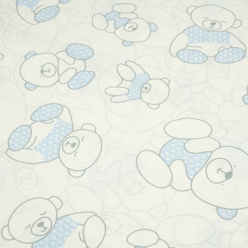 TEDDYBEARS / blue - Cotton woven fabric