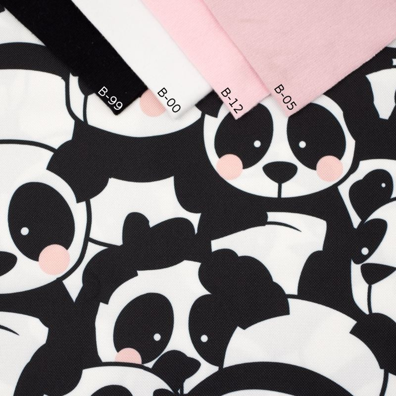 PANDAS / pink - Waterproof woven fabric