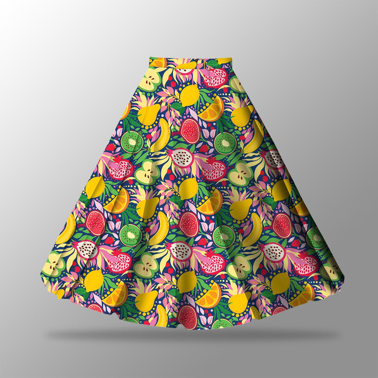 Skirt panel "MAXI" - crepe/ TUTTI FRUTTI PAT.5