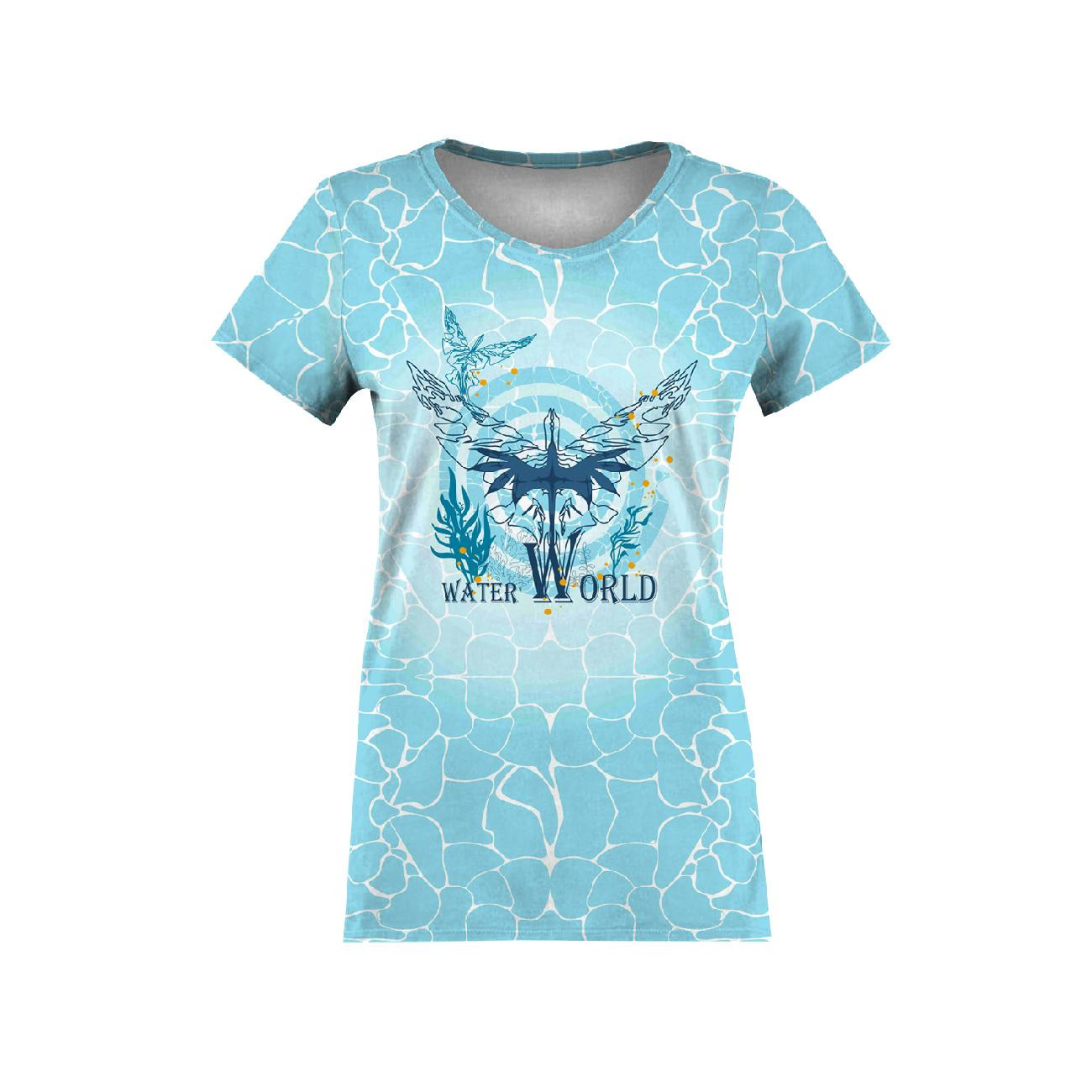 WOMEN’S T-SHIRT - WATER WORLD / aqua - sewing set