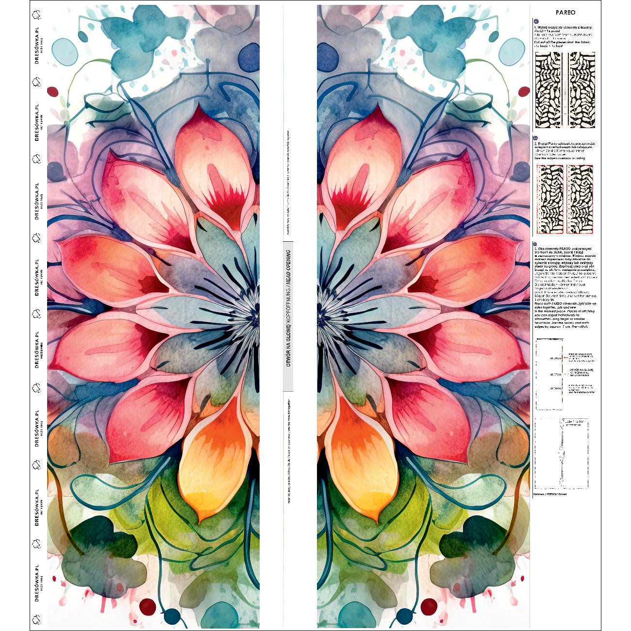 PAREO - WATERCOLOR FLORAL pat. 5 - sewing set