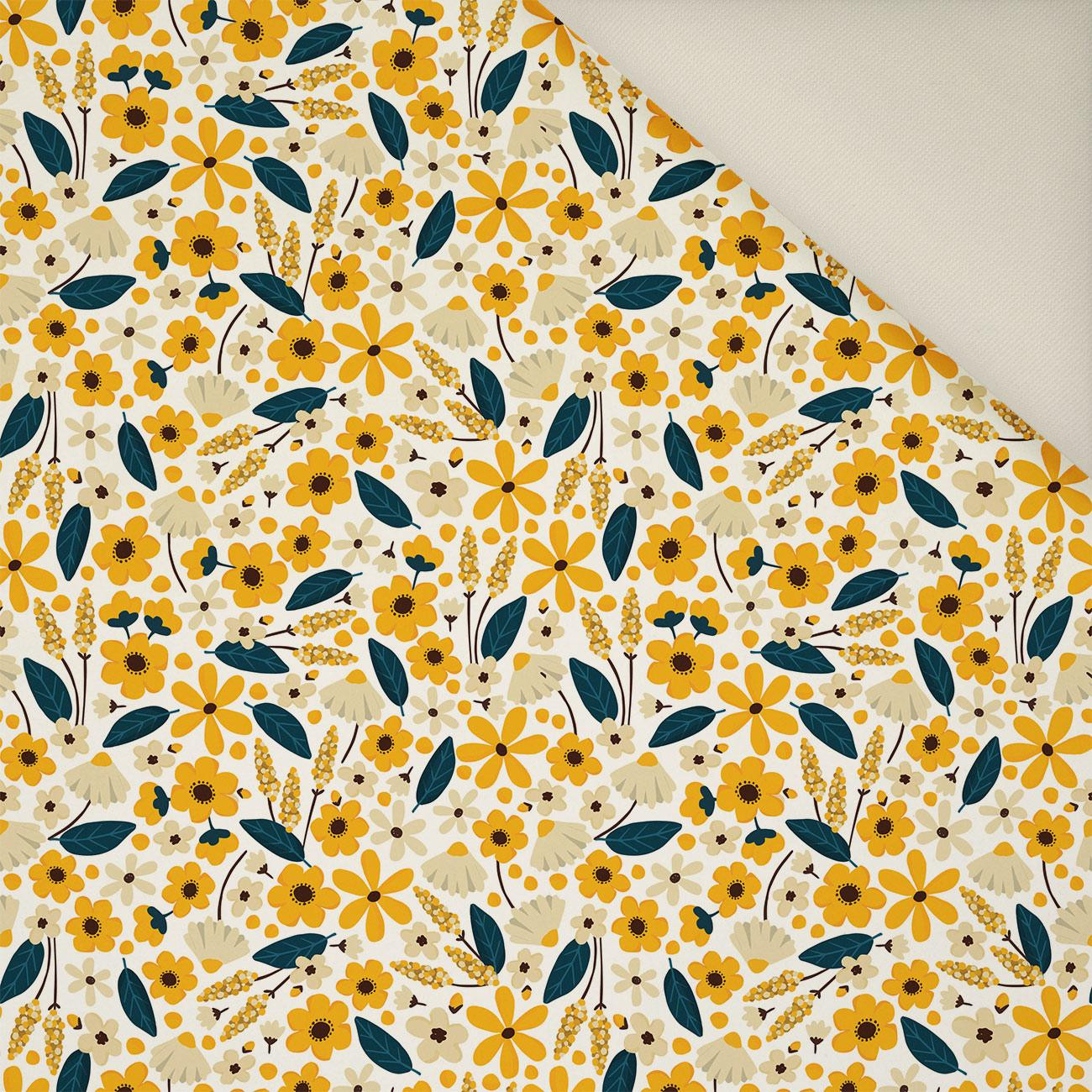 SMALL FLOWERS pat. 2 / white- Upholstery velour 