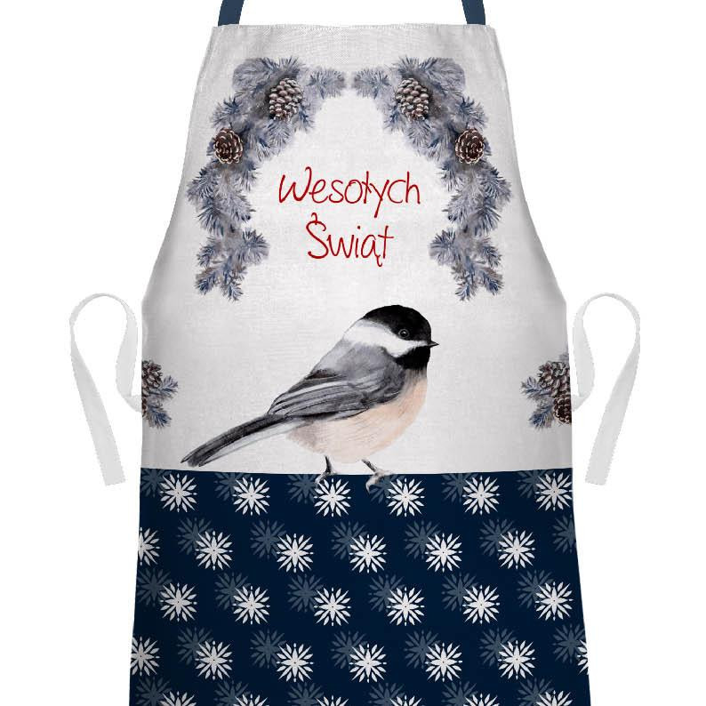 CHRISTMAS APRON - WESOŁYCH ŚWIĄT / bird