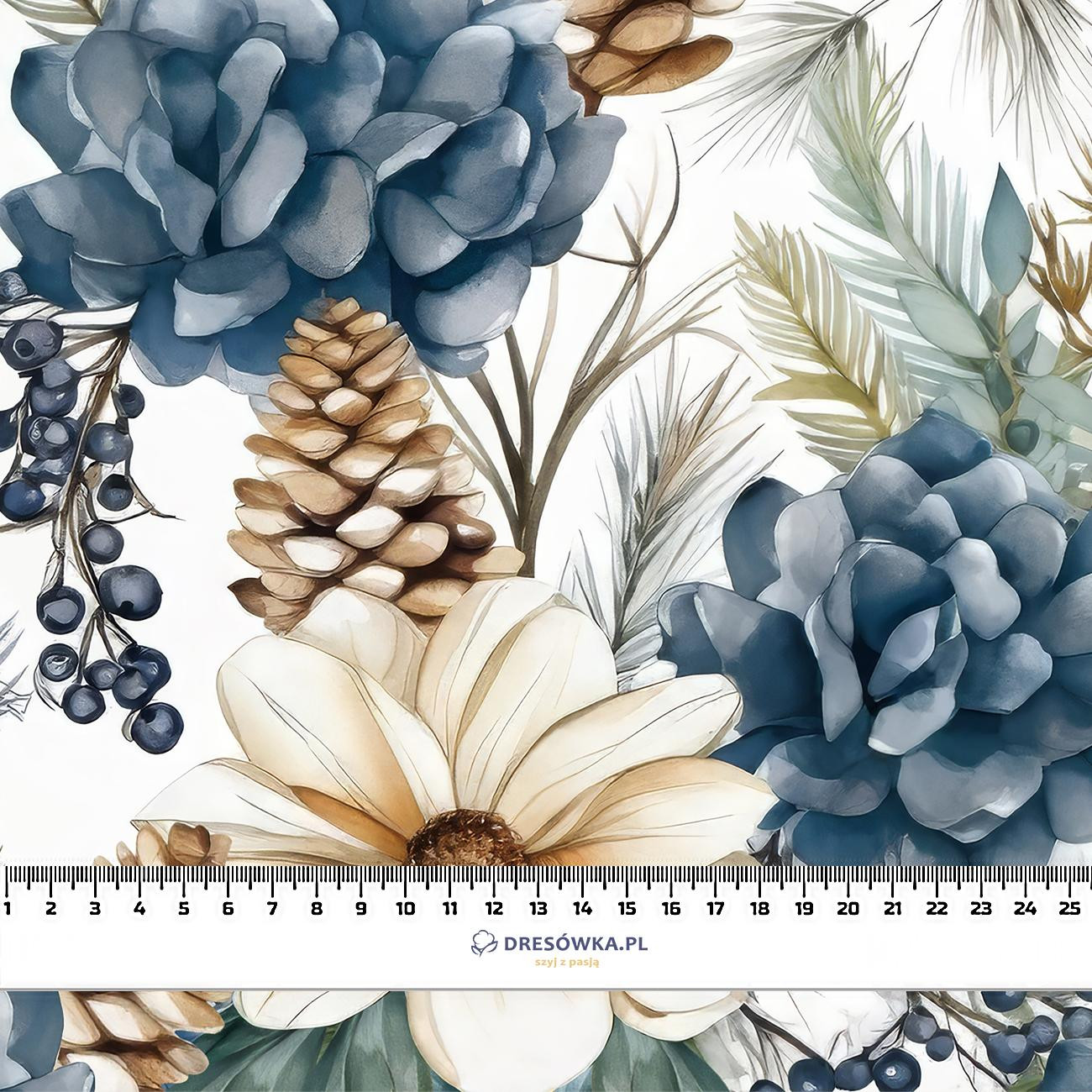 WINTER FLOWERS WZ.10 - brushed knitwear with elastane ITY