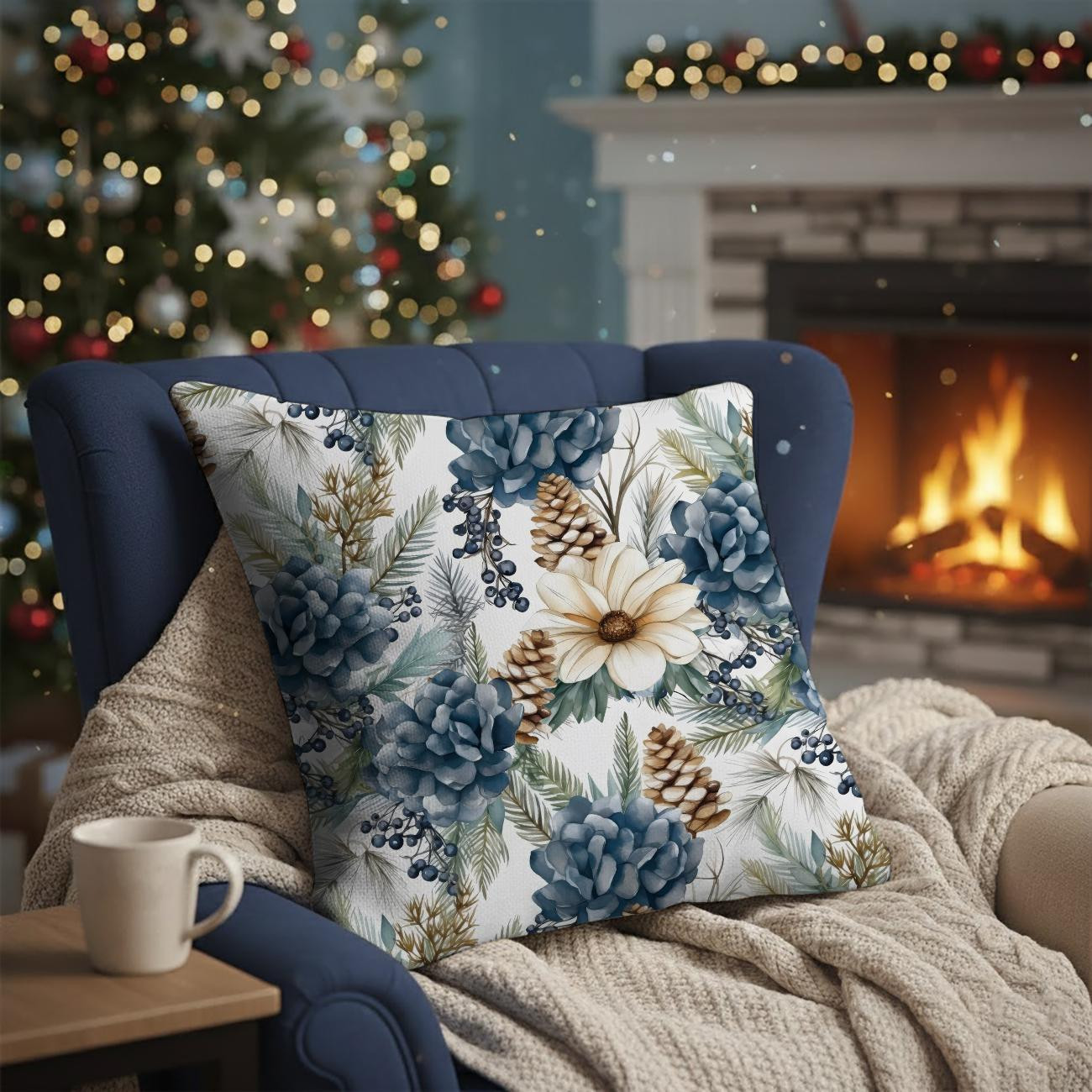 WINTER FLOWERS WZ.10 - Hydrophobic brushed knit
