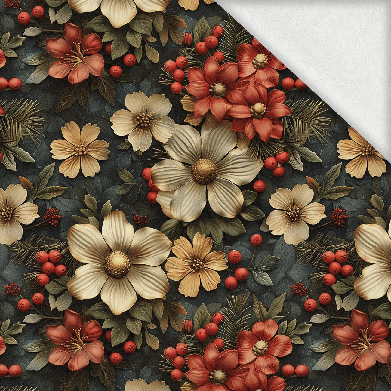 WINTER FLOWERS WZ.17 - looped knit fabric with elastane ITY
