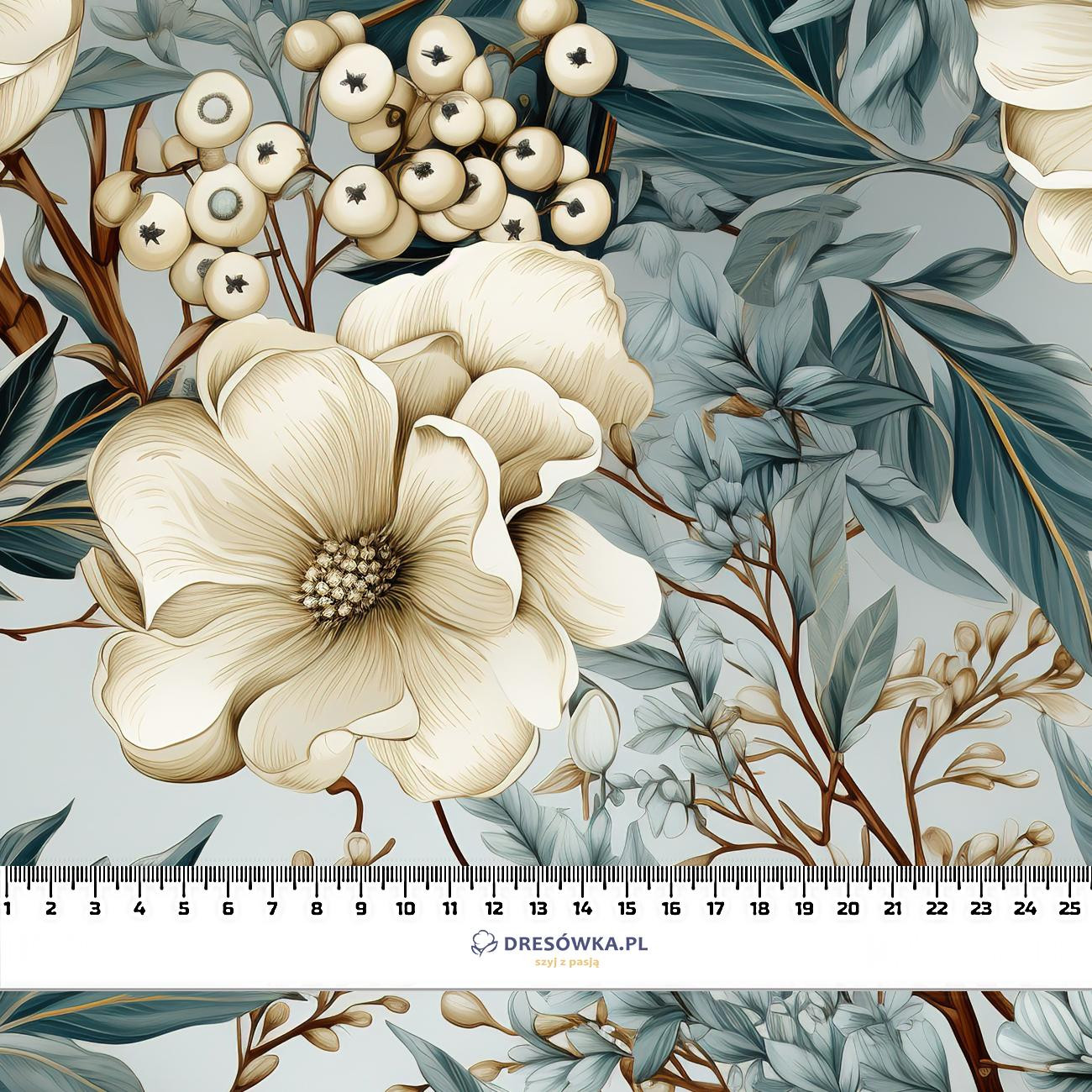 WINTER FLOWERS WZ.1 - brushed knitwear with elastane ITY