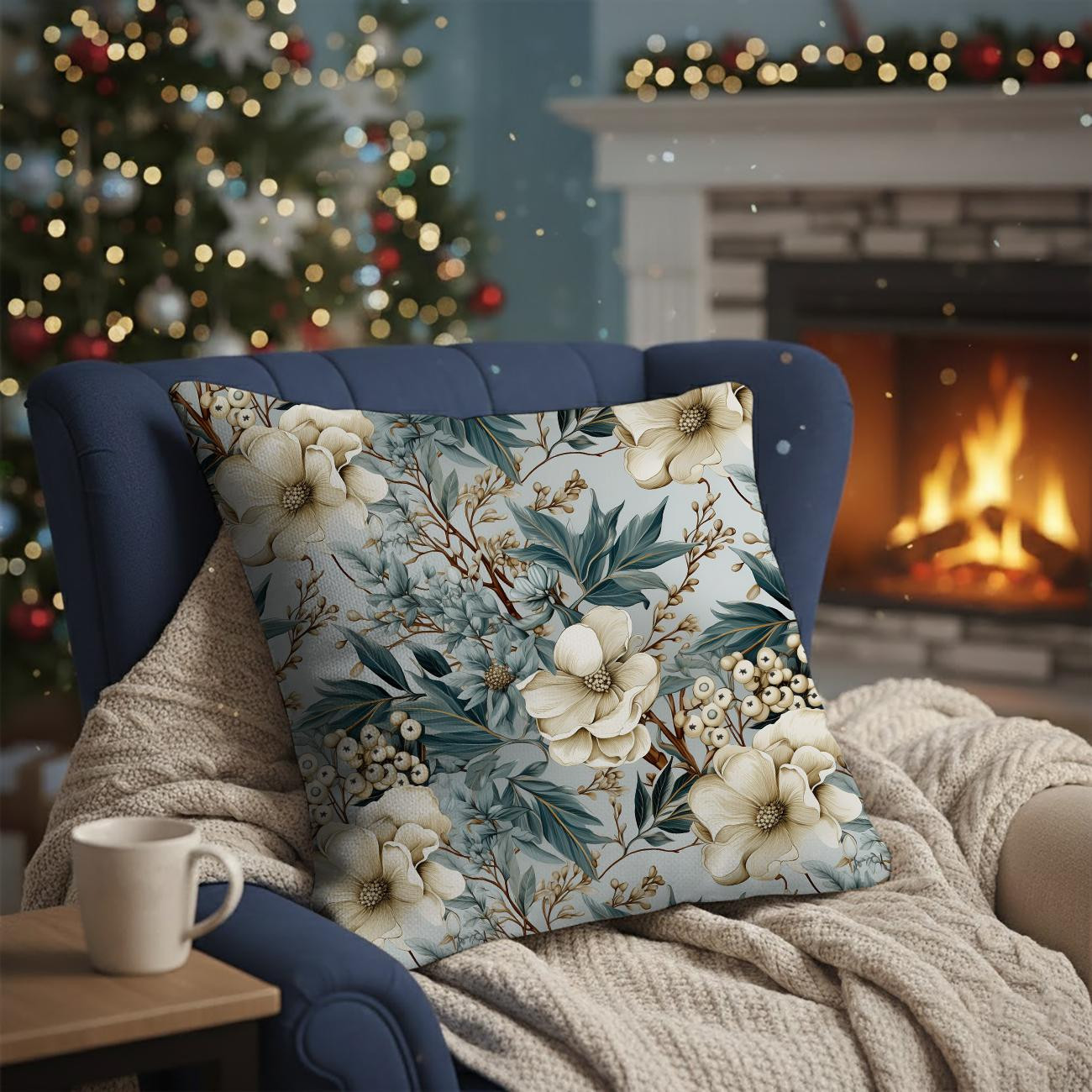 WINTER FLOWERS WZ.1 - brushed knitwear with elastane ITY