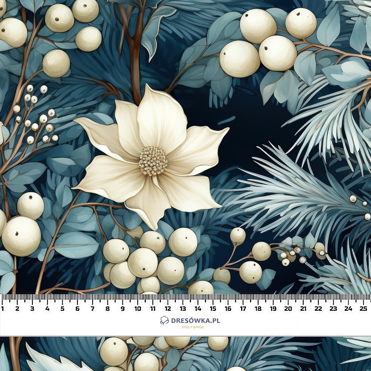 WINTER FLOWERS WZ.2 - brushed knitwear with elastane ITY