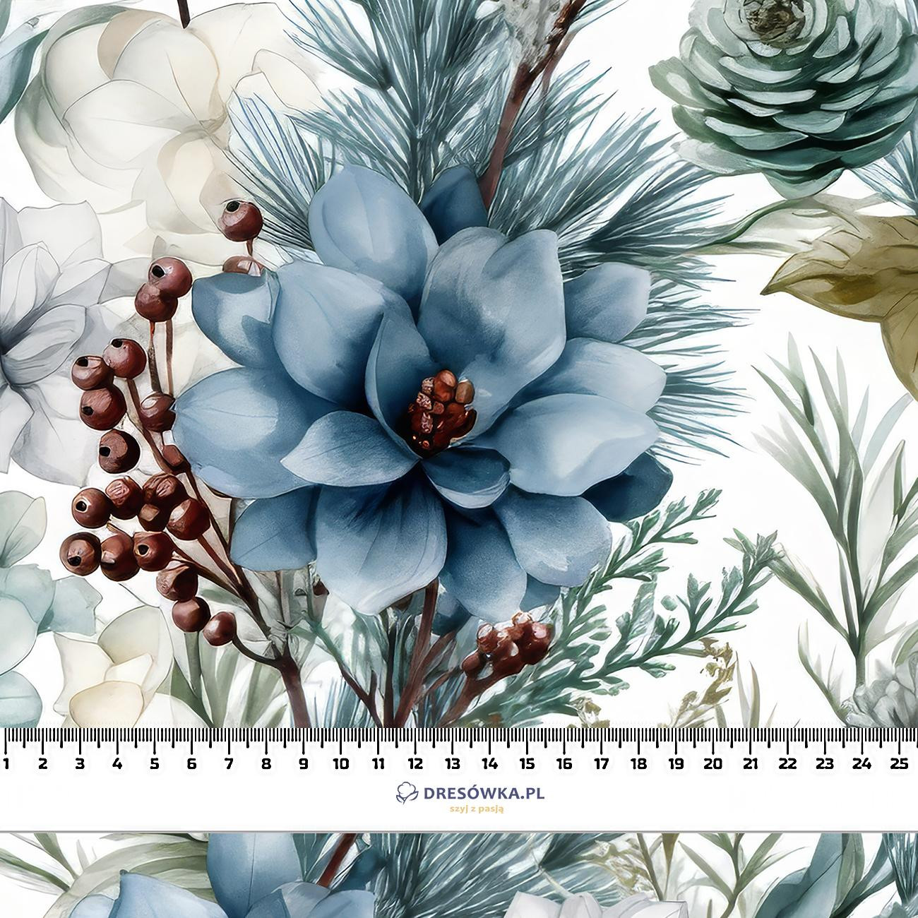 WINTER FLOWERS WZ.3 - brushed knitwear with elastane ITY