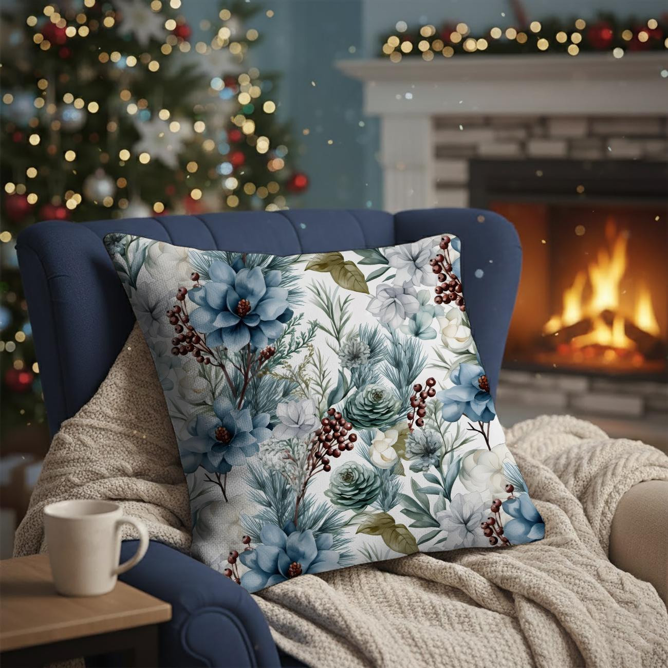 WINTER FLOWERS WZ.3 - brushed knitwear with elastane ITY