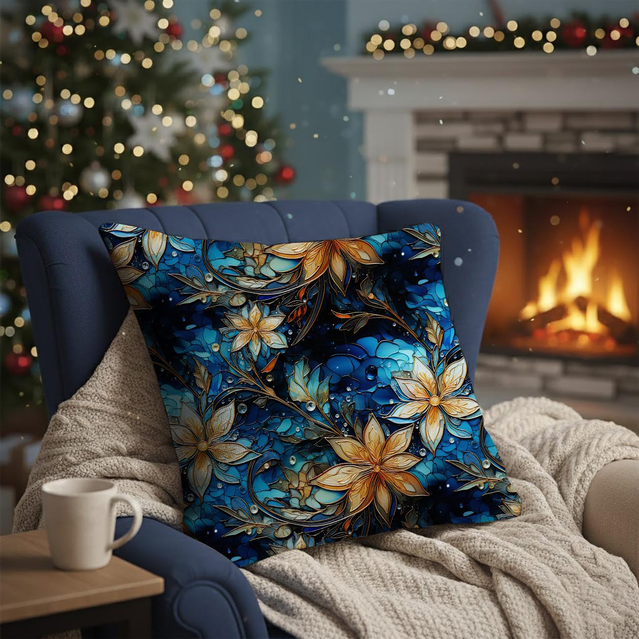 WINTER FLOWERS WZ.4 - Hydrophobic brushed knit