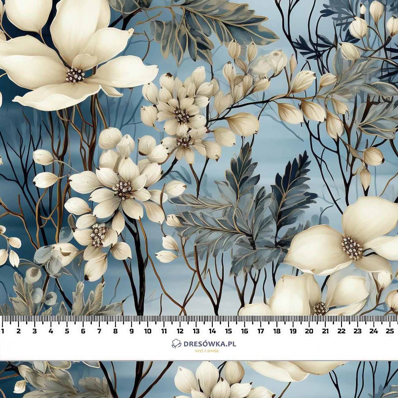 WINTER FLOWERS WZ.5 - brushed knitwear with elastane ITY