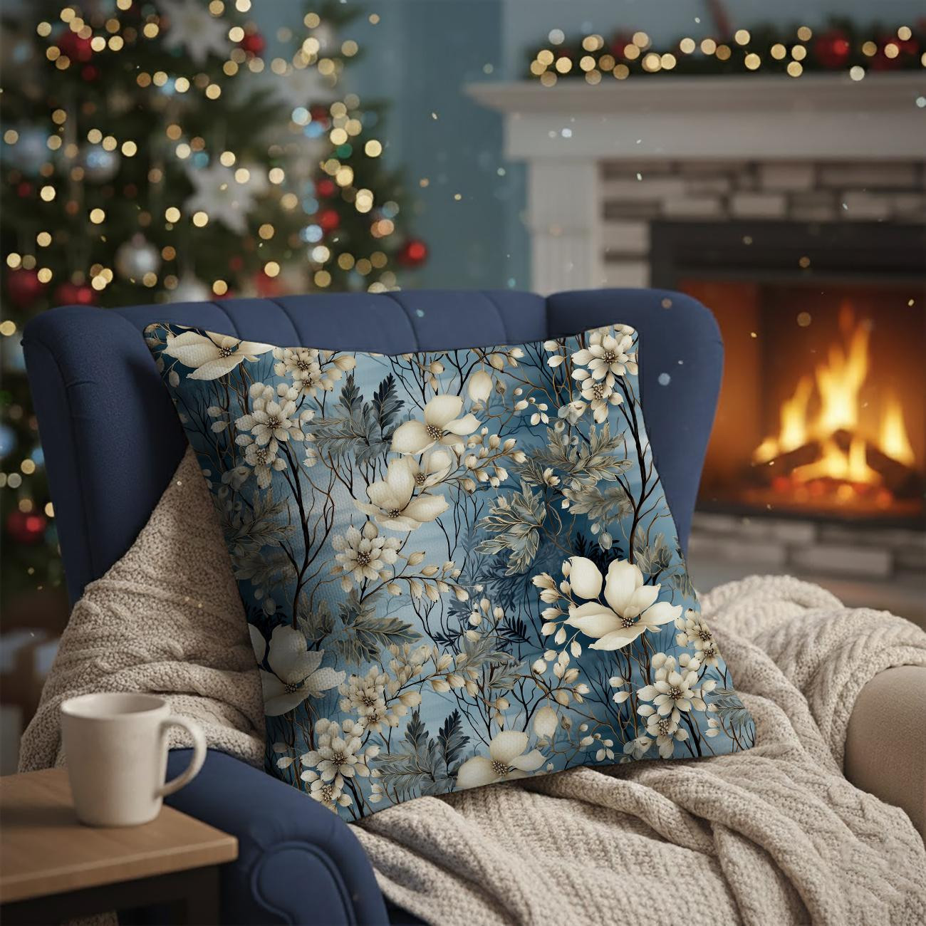 WINTER FLOWERS WZ.5 - brushed knitwear with elastane ITY