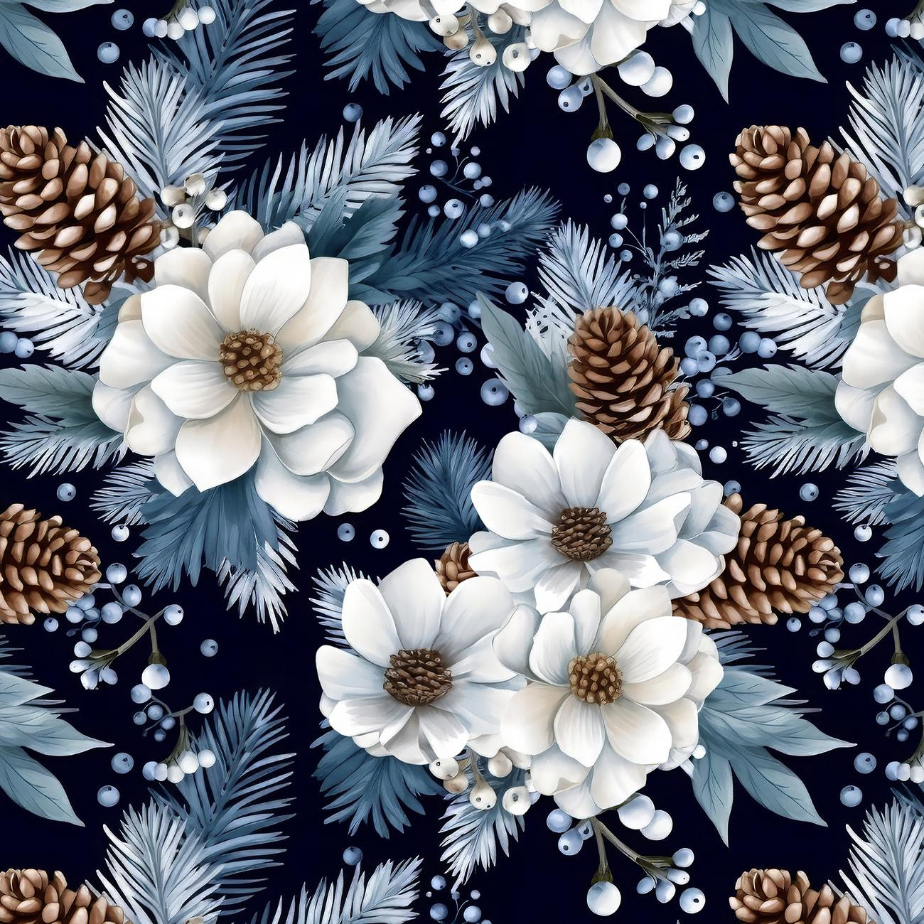 WINTER FLOWERS WZ.6 - brushed knitwear with elastane ITY