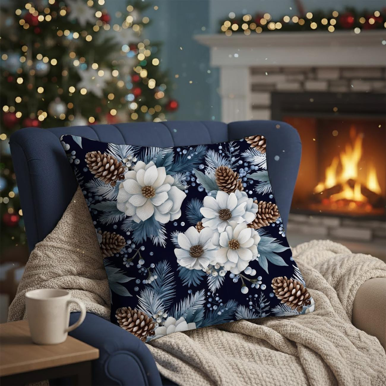 WINTER FLOWERS WZ.6 - Hydrophobic brushed knit