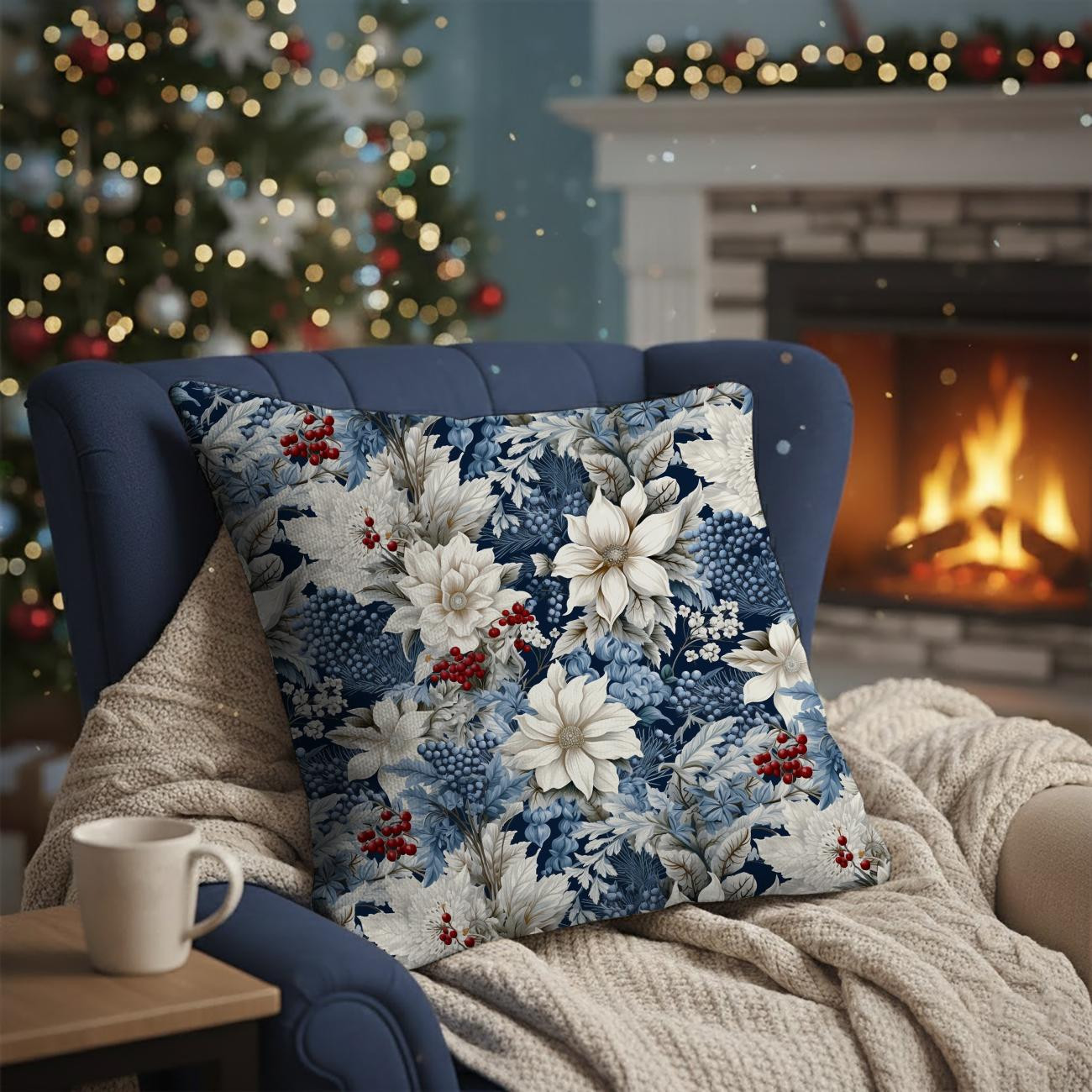 WINTER FLOWERS WZ.7 - Hydrophobic brushed knit