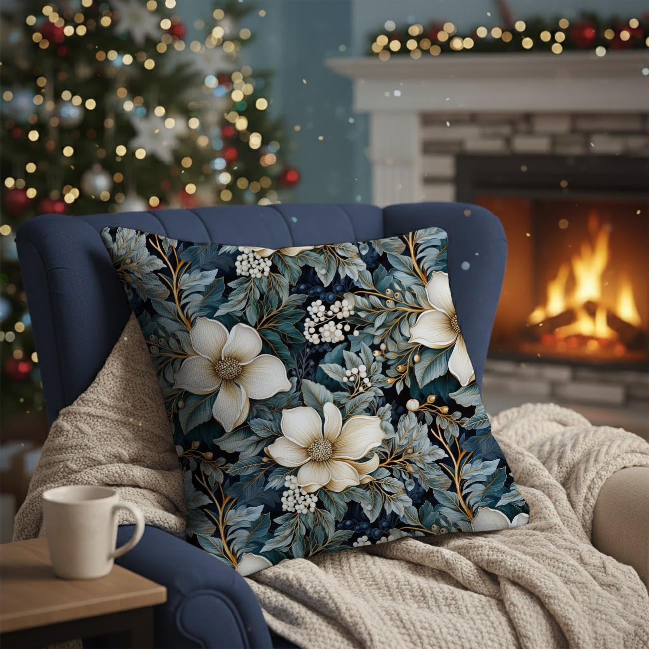 WINTER FLOWERS WZ.9 - Hydrophobic brushed knit