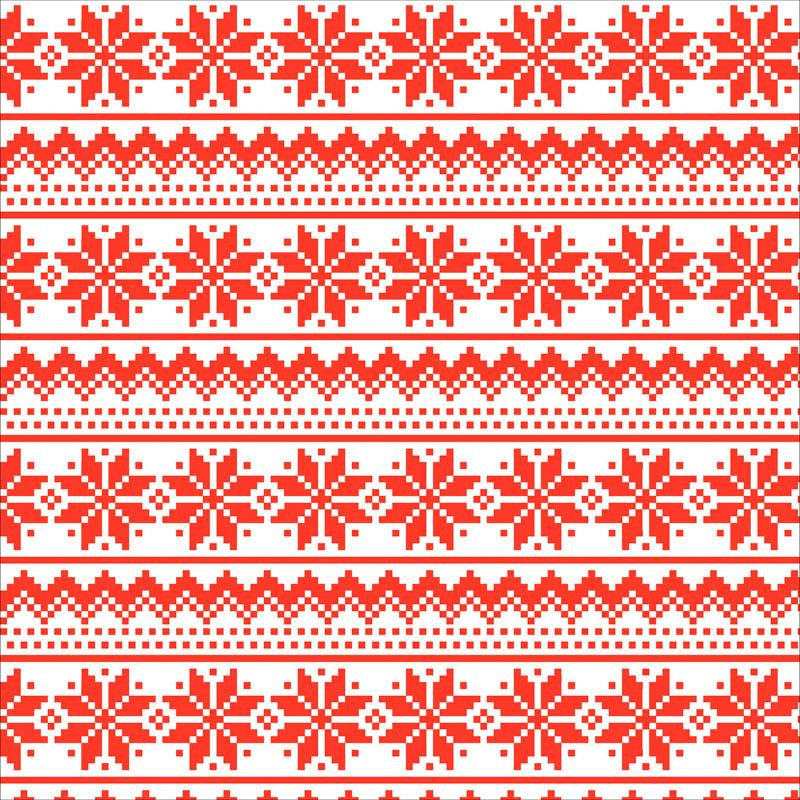 CUSHION PANEL - ALPINE FLOWERS / red stripes