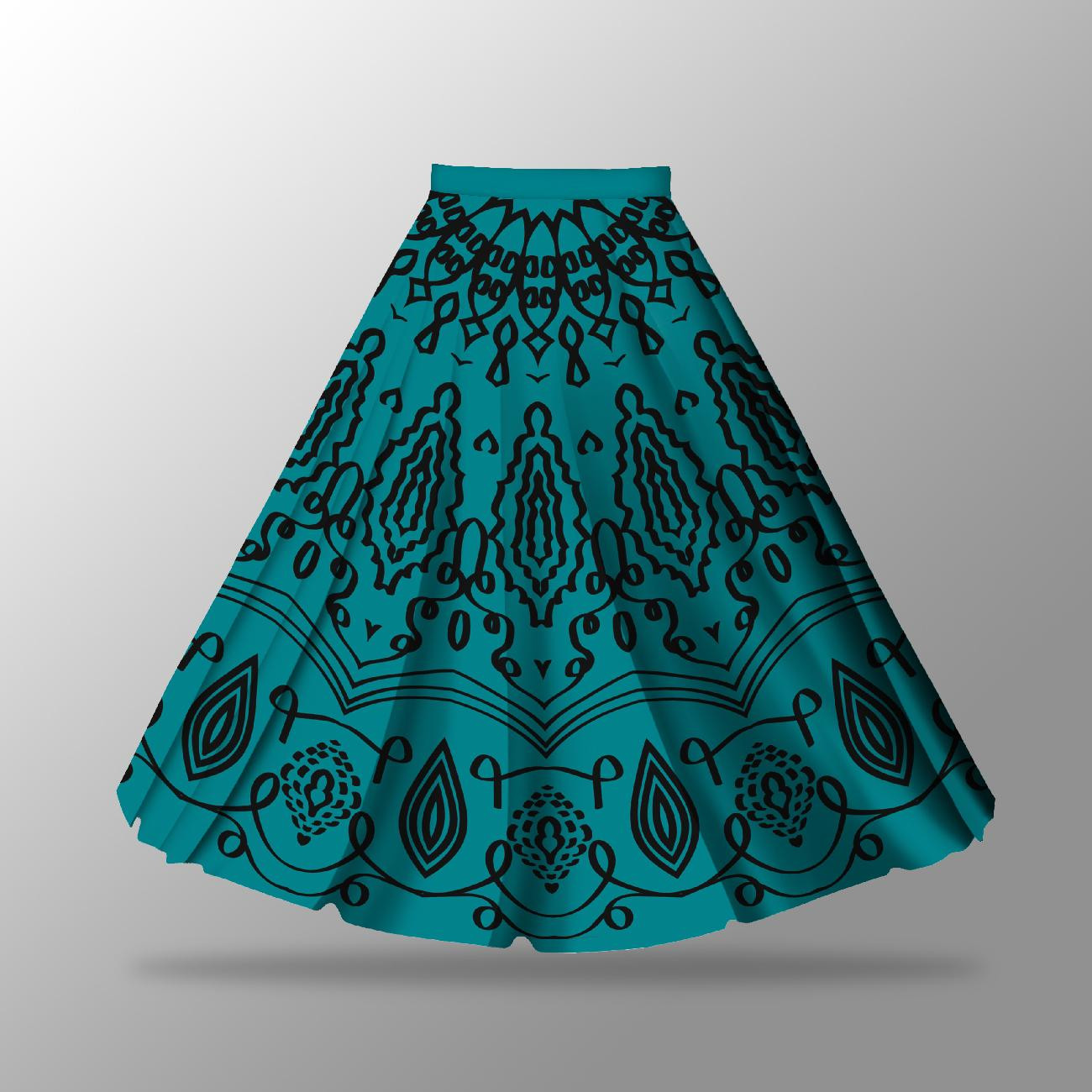 MANDALA pat. 6 / emerald - skirt panel "MAXI"