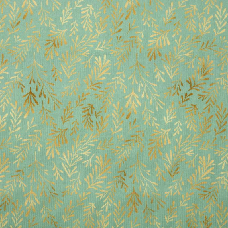 GOLDEN CORALS (GOLDEN OCEAN) / mint - looped knit fabric