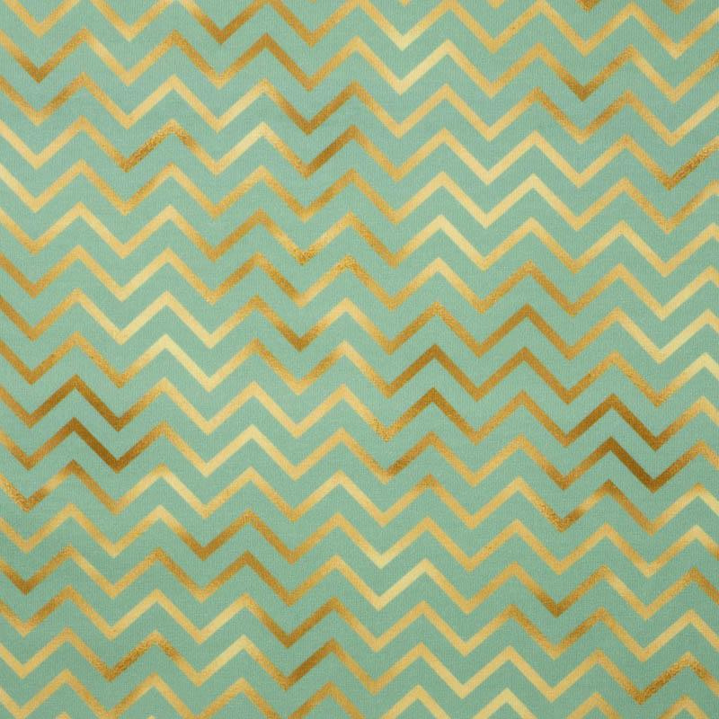 GOLDEN ZIGZAGS (GOLDEN OCEAN) / mint - single jersey with elastane 