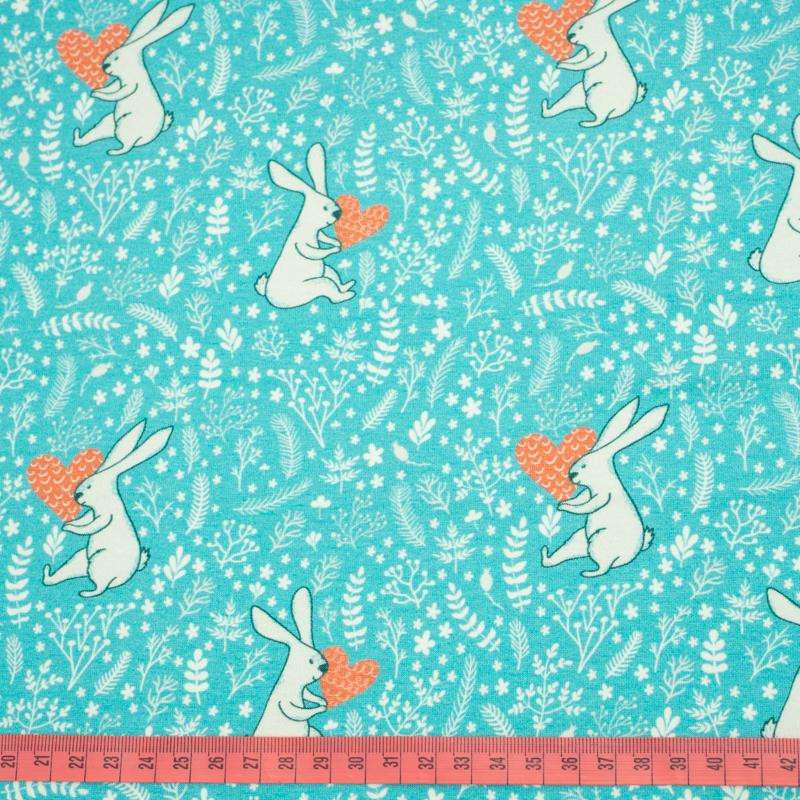 RABBITS IN LOVE - single jersey with elastane TE210