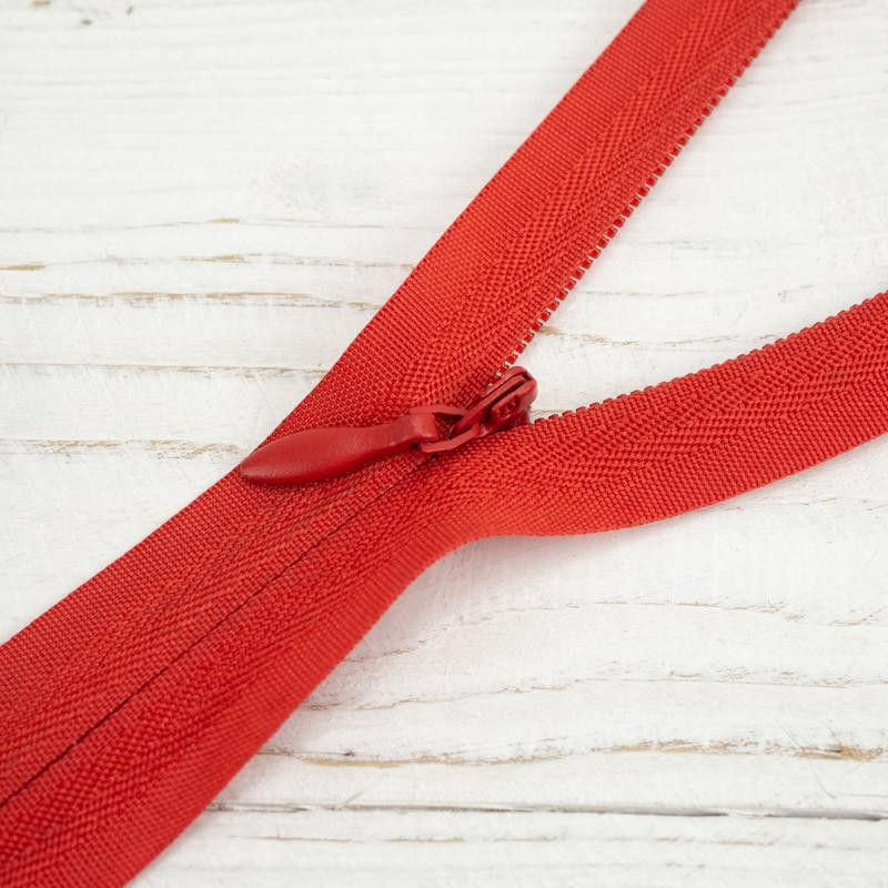 Invisible coil zipper closed-end 60cm - red