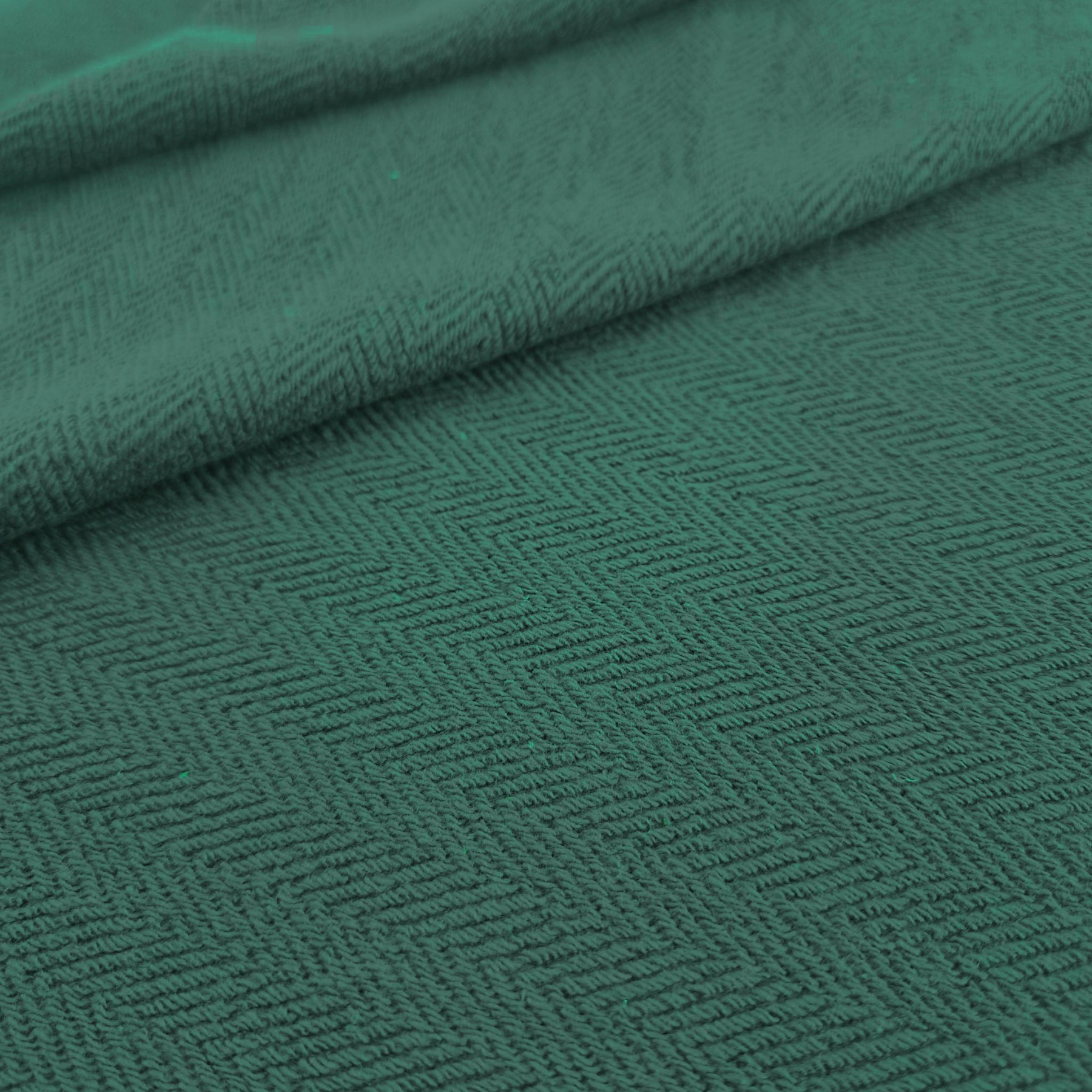 Reversible herringbone French terry - BOTTLE GREEN/ MR 59 - (P290j)