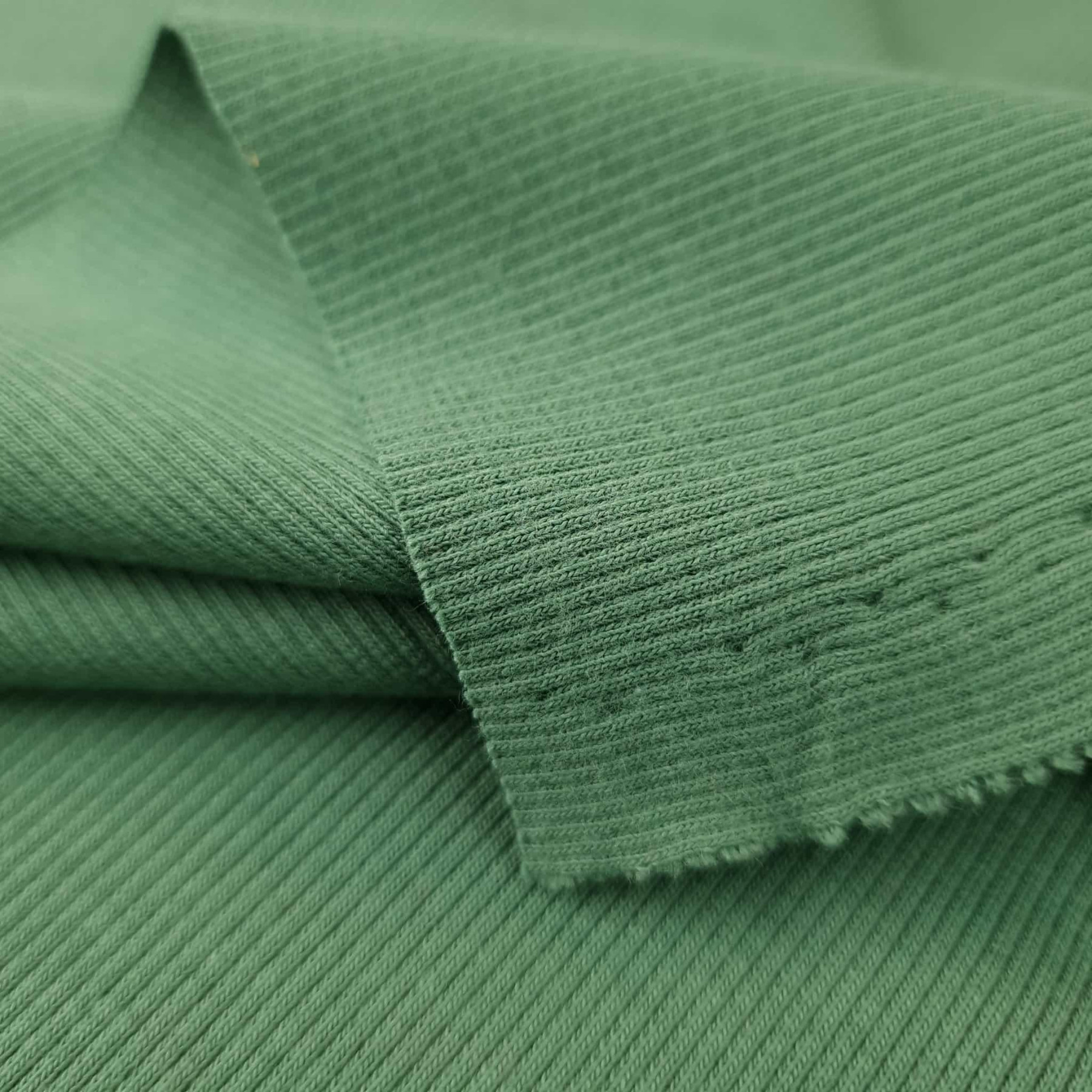 Ribbed knit fabric - DARK GREEN (d-068)