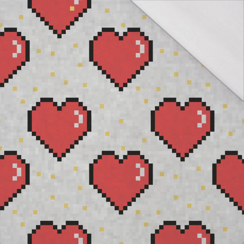 HEARTS (retro) / light grey - single jersey with elastane 